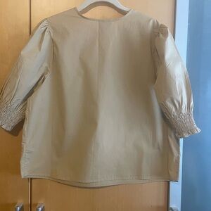 Who What Wear Beige Puff Sleeve Blouse